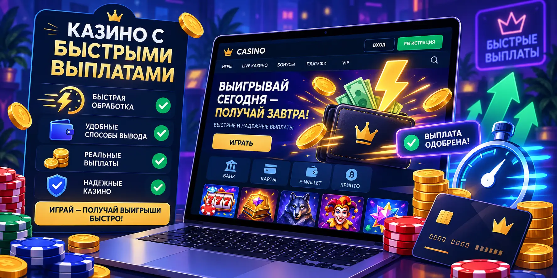 Казино с быстрыми выплатами