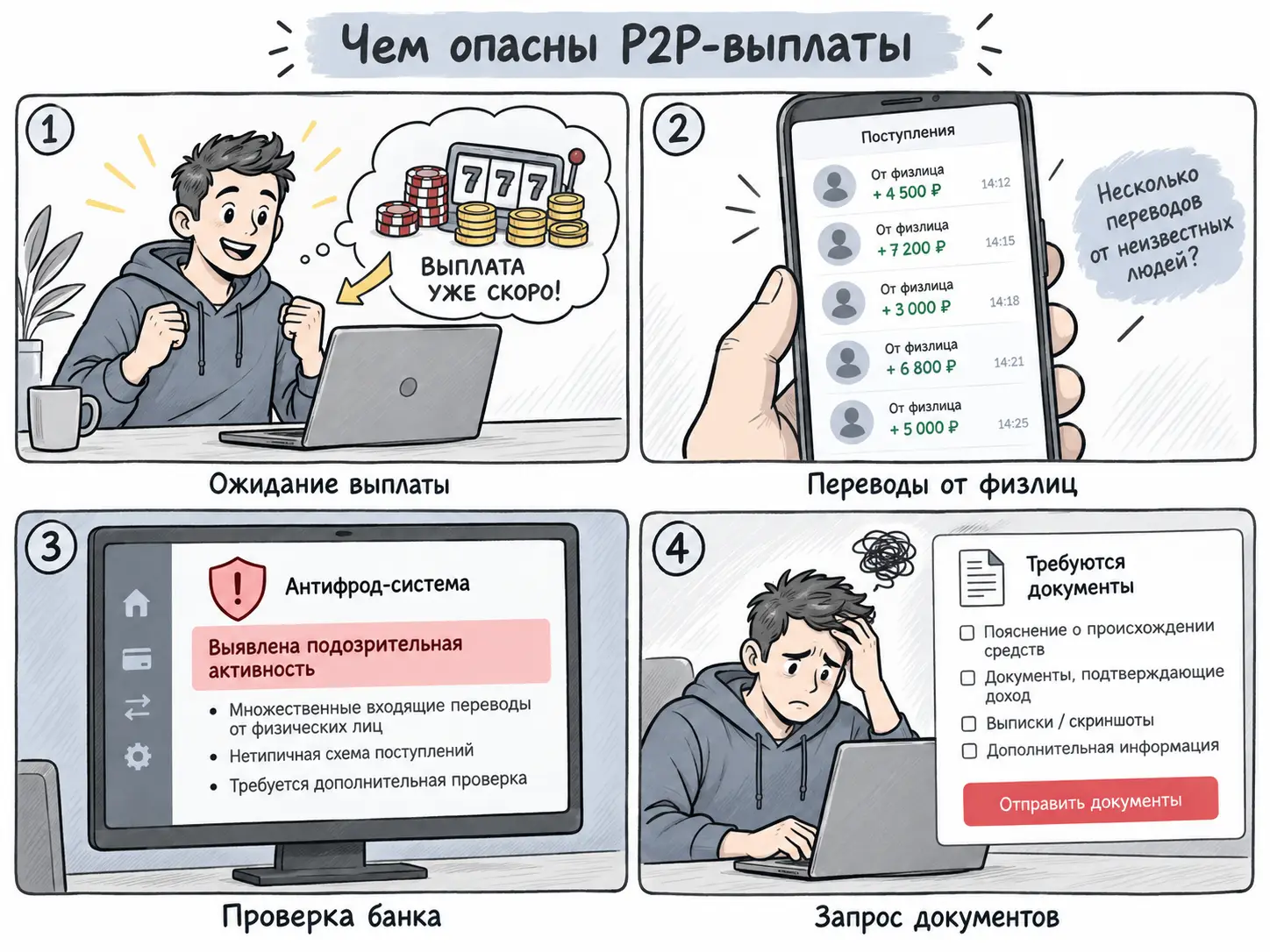Риски P2P-выплат из онлайн-казино через СБП