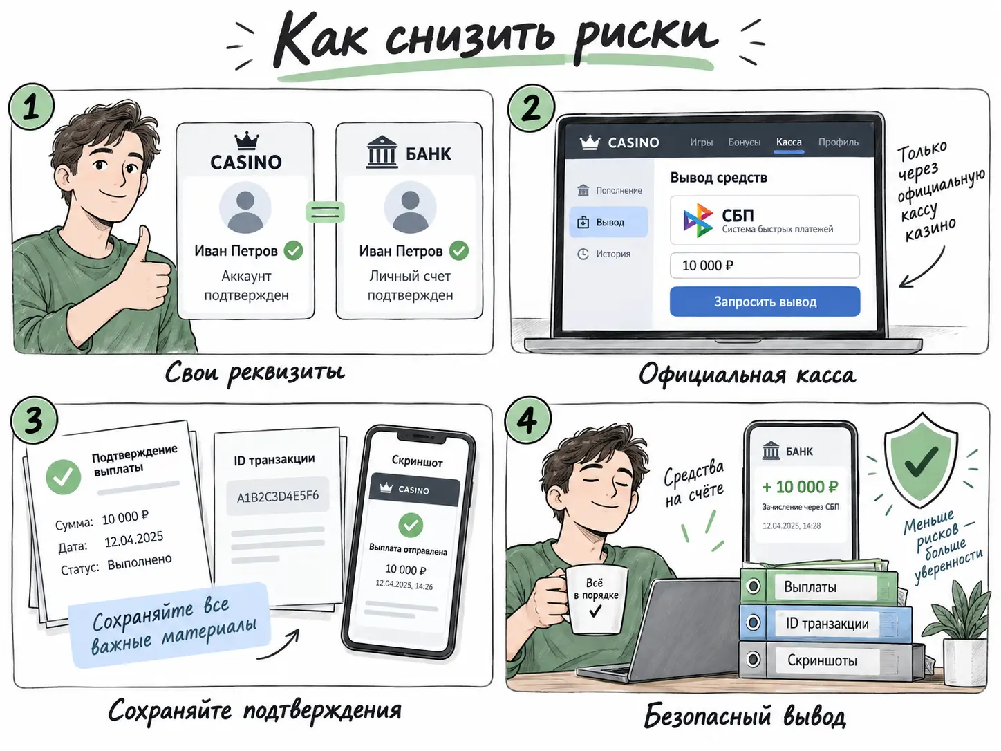 Как снизить риски при выводе выигрыша из казино через СБП